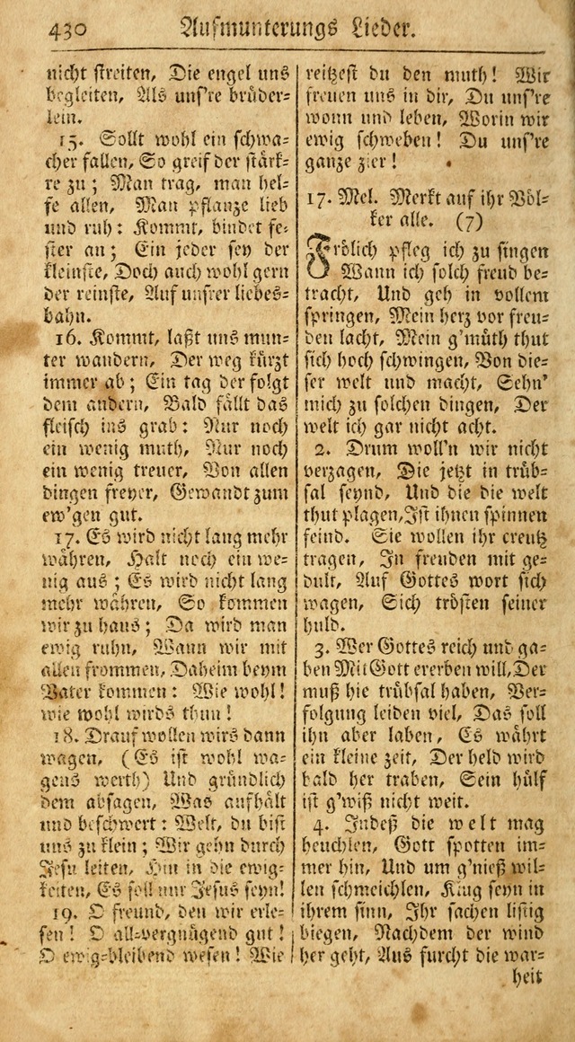 Ein Unpartheyisches Gesang-Buch: enthaltend geistreiche Lieder und Psalmen, zum allgemeinen Gebrauch des wahren Gottesdienstes auf begehren der Brüderschaft der Menoniten Gemeinen...(2nd verb. aufl.) page 498