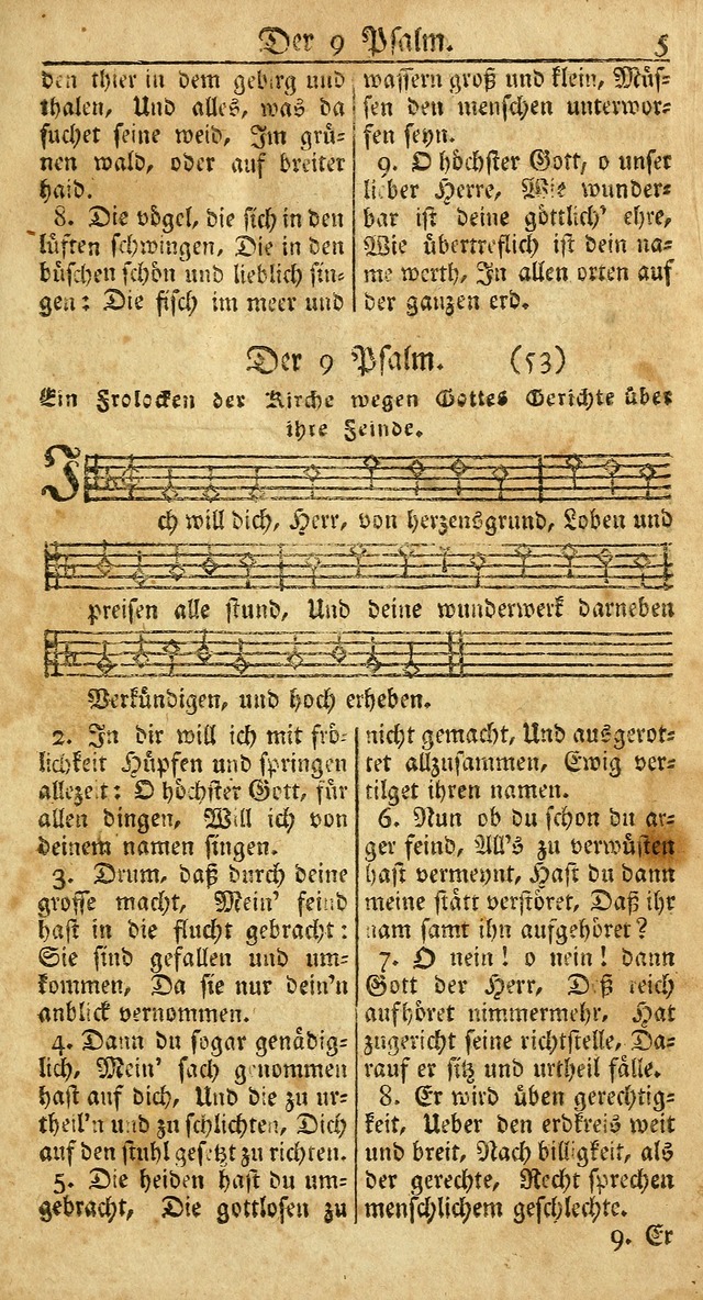 Ein Unpartheyisches Gesang-Buch: enthaltend geistreiche Lieder und Psalmen, zum allgemeinen Gebrauch des wahren Gottesdienstes auf begehren der Brüderschaft der Menoniten Gemeinen...(2nd verb. aufl.) page 5