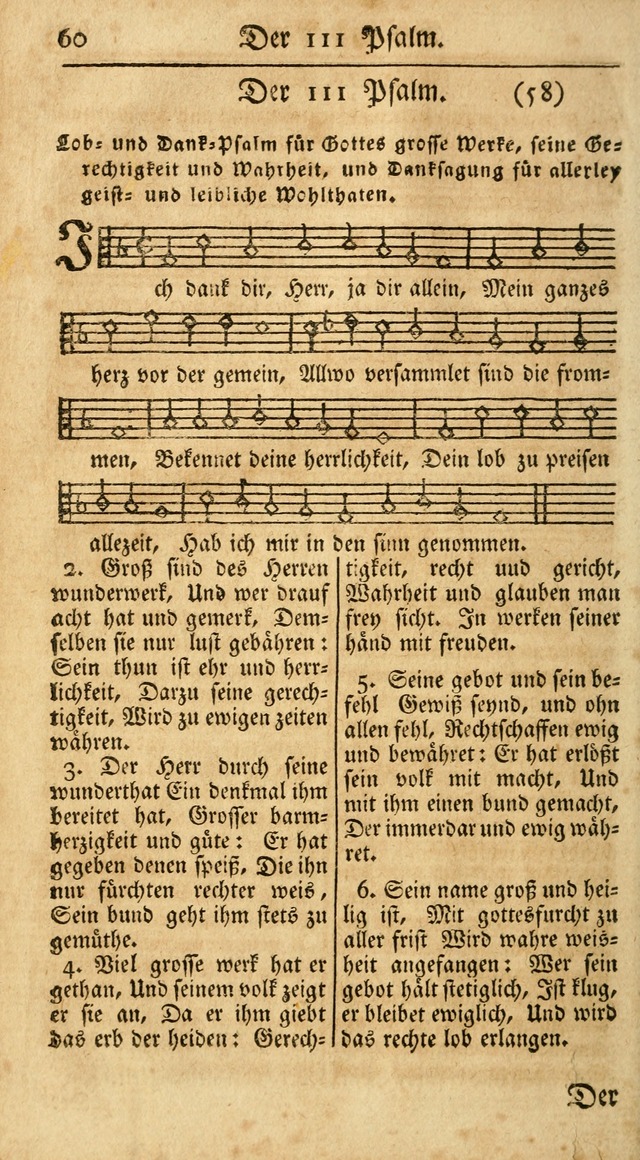 Ein Unpartheyisches Gesang-Buch: enthaltend geistreiche Lieder und Psalmen, zum allgemeinen Gebrauch des wahren Gottesdienstes auf begehren der Brüderschaft der Menoniten Gemeinen...(2nd verb. aufl.) page 58