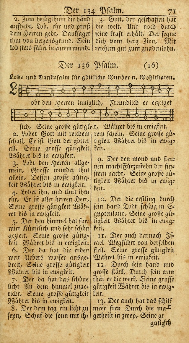 Ein Unpartheyisches Gesang-Buch: enthaltend geistreiche Lieder und Psalmen, zum allgemeinen Gebrauch des wahren Gottesdienstes auf begehren der Brüderschaft der Menoniten Gemeinen...(2nd verb. aufl.) page 69