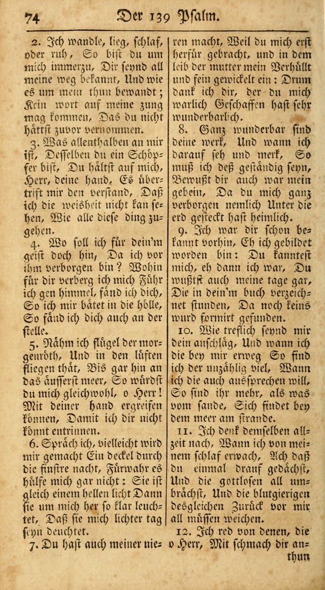 Ein Unpartheyisches Gesang-Buch: enthaltend geistreiche Lieder und Psalmen, zum allgemeinen Gebrauch des wahren Gottesdienstes auf begehren der Brüderschaft der Menoniten Gemeinen...(2nd verb. aufl.) page 72