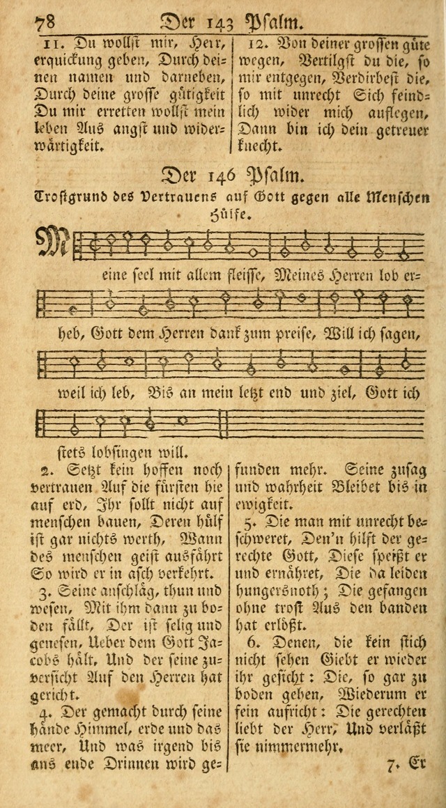 Ein Unpartheyisches Gesang-Buch: enthaltend geistreiche Lieder und Psalmen, zum allgemeinen Gebrauch des wahren Gottesdienstes auf begehren der Brüderschaft der Menoniten Gemeinen...(2nd verb. aufl.) page 76