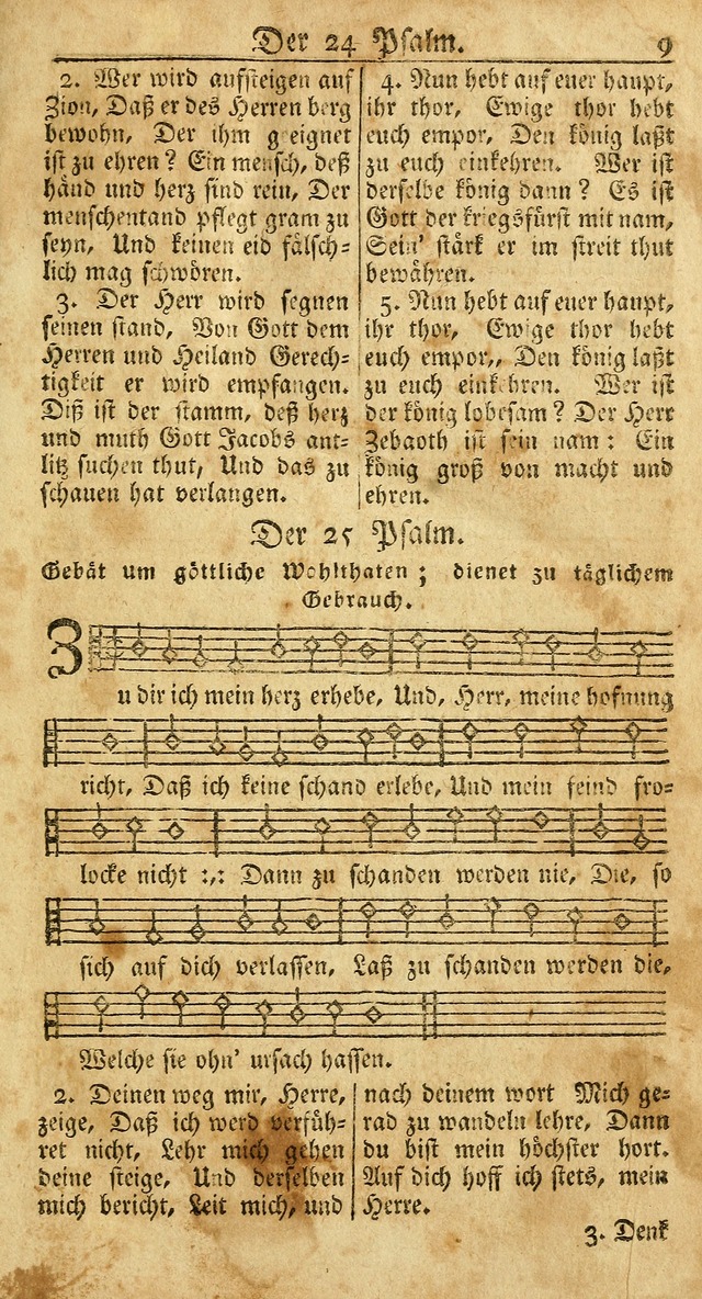 Ein Unpartheyisches Gesang-Buch: enthaltend geistreiche Lieder und Psalmen, zum allgemeinen Gebrauch des wahren Gottesdienstes auf begehren der Brüderschaft der Menoniten Gemeinen...(2nd verb. aufl.) page 9