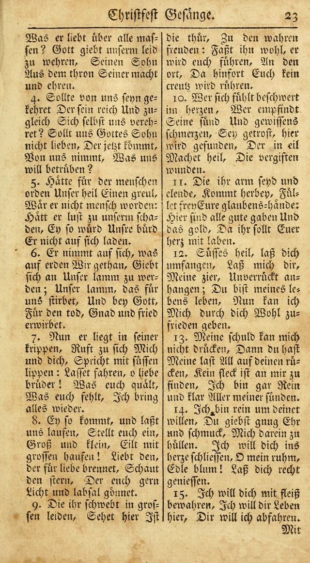 Ein Unpartheyisches Gesang-Buch: enthaltend geistreiche Lieder und Psalmen, zum allgemeinen Gebrauch des wahren Gottesdienstes auf begehren der Brüderschaft der Menoniten Gemeinen...(2nd verb. aufl.) page 99