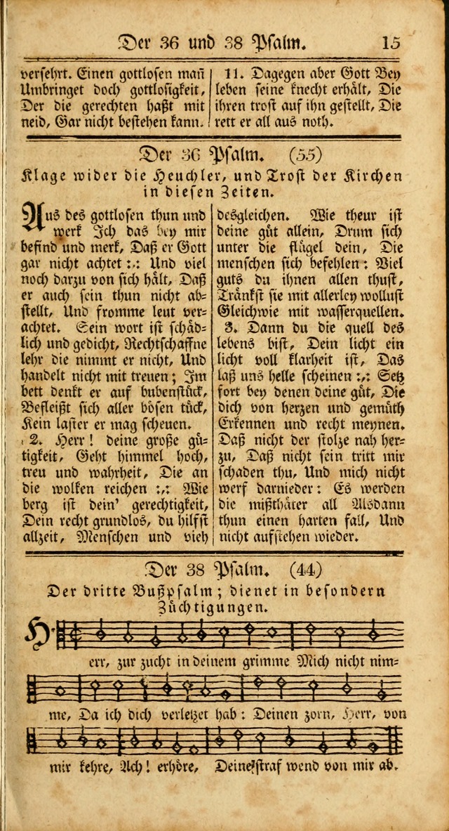 Unpartheyisches Gesang-Buch: enhaltend Geistrieche Lieder und Psalmen, zum allgemeinen Gebrauch des wahren Gottesdienstes (3rd aufl.) page 15