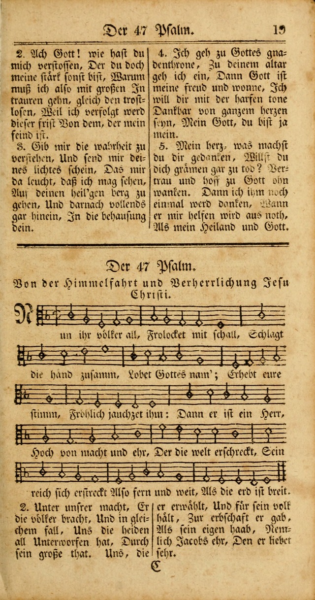 Unpartheyisches Gesang-Buch: enhaltend Geistrieche Lieder und Psalmen, zum allgemeinen Gebrauch des wahren Gottesdienstes (3rd aufl.) page 19