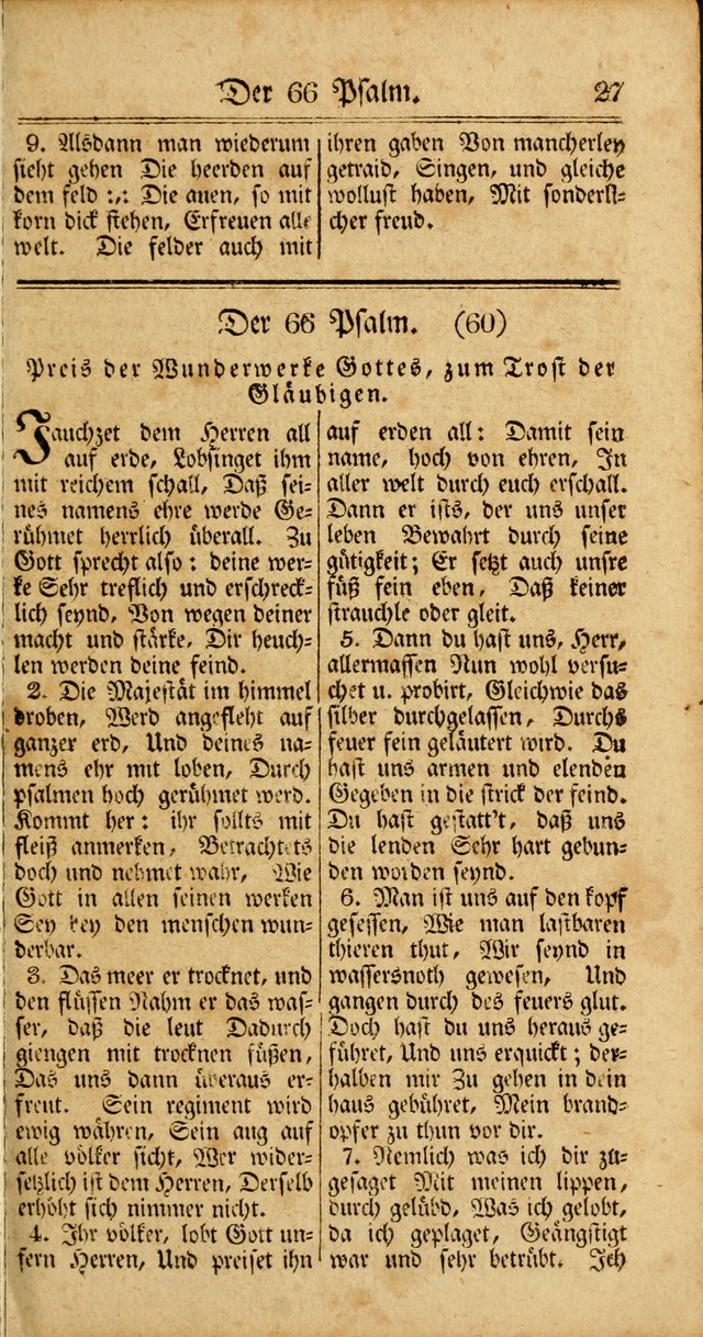 Unpartheyisches Gesang-Buch: enhaltend Geistrieche Lieder und Psalmen, zum allgemeinen Gebrauch des wahren Gottesdienstes (3rd aufl.) page 27