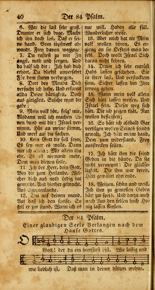 Unpartheyisches Gesang-Buch: enhaltend Geistrieche Lieder und Psalmen, zum allgemeinen Gebrauch des wahren Gottesdienstes (3rd aufl.) page 40