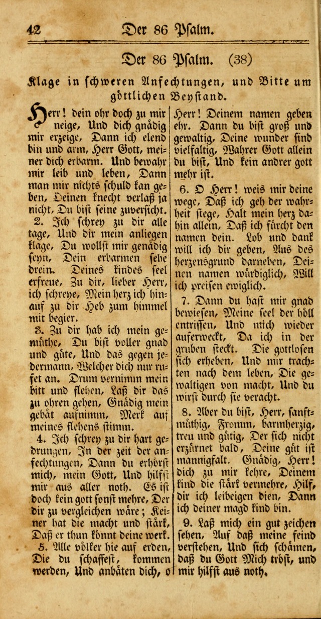 Unpartheyisches Gesang-Buch: enhaltend Geistrieche Lieder und Psalmen, zum allgemeinen Gebrauch des wahren Gottesdienstes (3rd aufl.) page 42