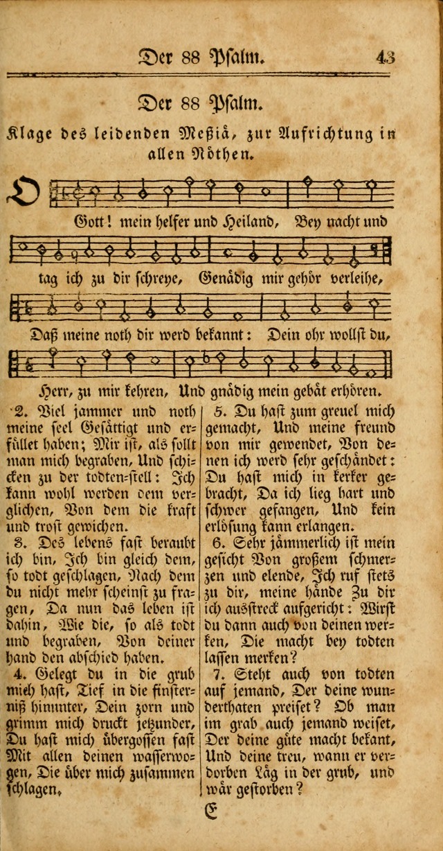 Unpartheyisches Gesang-Buch: enhaltend Geistrieche Lieder und Psalmen, zum allgemeinen Gebrauch des wahren Gottesdienstes (3rd aufl.) page 43