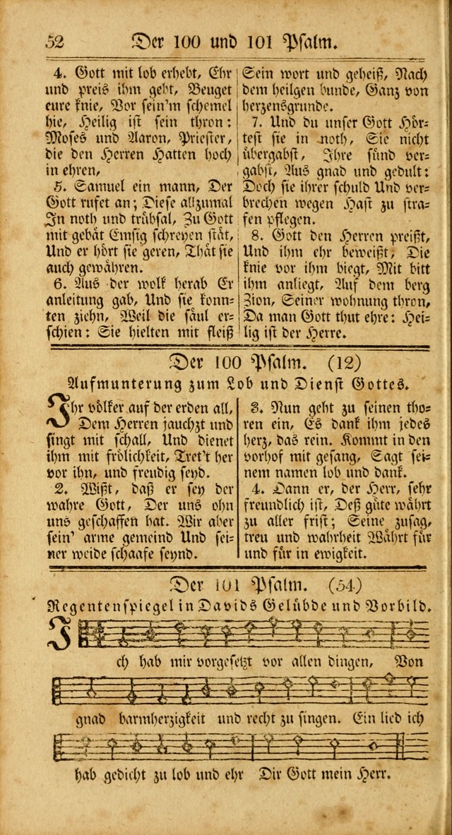 Unpartheyisches Gesang-Buch: enhaltend Geistrieche Lieder und Psalmen, zum allgemeinen Gebrauch des wahren Gottesdienstes (3rd aufl.) page 52