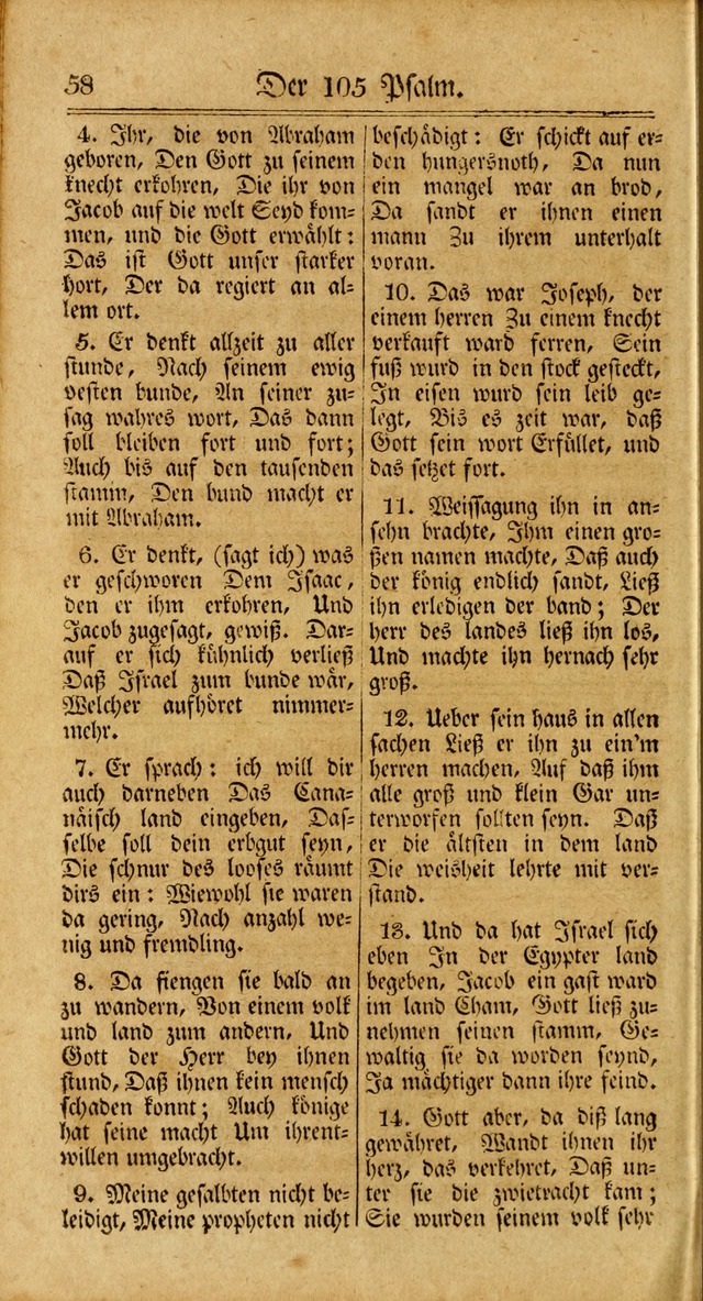 Unpartheyisches Gesang-Buch: enhaltend Geistrieche Lieder und Psalmen, zum allgemeinen Gebrauch des wahren Gottesdienstes (3rd aufl.) page 58