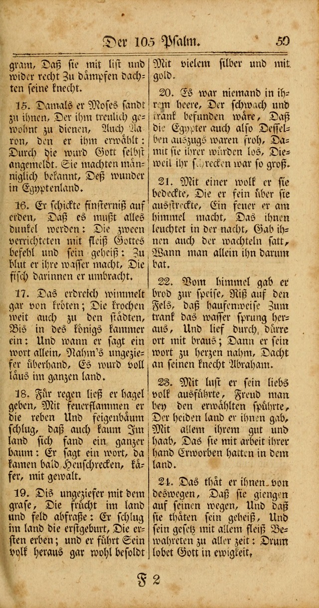 Unpartheyisches Gesang-Buch: enhaltend Geistrieche Lieder und Psalmen, zum allgemeinen Gebrauch des wahren Gottesdienstes (3rd aufl.) page 59