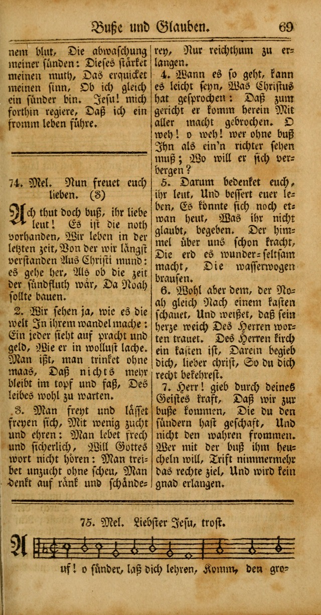 Unpartheyisches Gesang-Buch: enhaltend Geistrieche Lieder und Psalmen, zum allgemeinen Gebrauch des wahren Gottesdienstes (4th verb. Aufl., mit einem Anhang) page 149