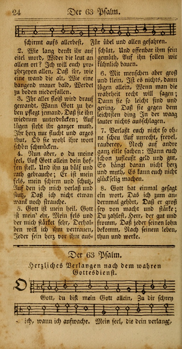 Unpartheyisches Gesang-Buch: enhaltend Geistrieche Lieder und Psalmen, zum allgemeinen Gebrauch des wahren Gottesdienstes (4th verb. Aufl., mit einem Anhang) page 24