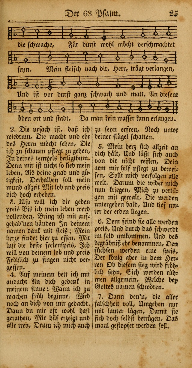 Unpartheyisches Gesang-Buch: enhaltend Geistrieche Lieder und Psalmen, zum allgemeinen Gebrauch des wahren Gottesdienstes (4th verb. Aufl., mit einem Anhang) page 25