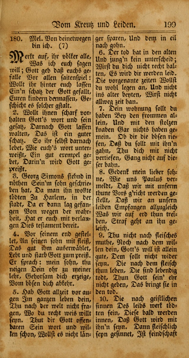 Unpartheyisches Gesang-Buch: enhaltend Geistrieche Lieder und Psalmen, zum allgemeinen Gebrauch des wahren Gottesdienstes (4th verb. Aufl., mit einem Anhang) page 279