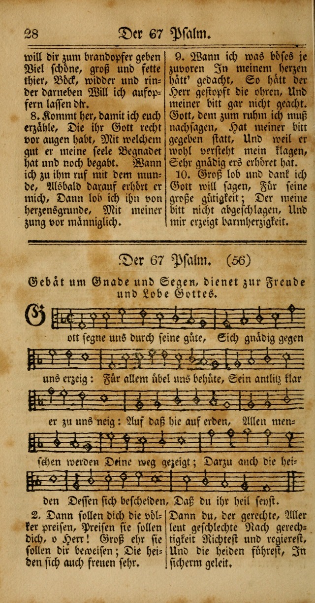 Unpartheyisches Gesang-Buch: enhaltend Geistrieche Lieder und Psalmen, zum allgemeinen Gebrauch des wahren Gottesdienstes (4th verb. Aufl., mit einem Anhang) page 28