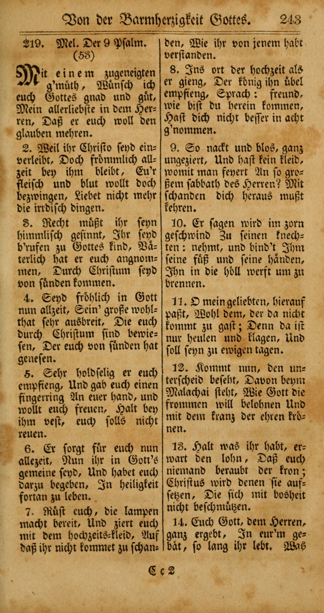 Unpartheyisches Gesang-Buch: enhaltend Geistrieche Lieder und Psalmen, zum allgemeinen Gebrauch des wahren Gottesdienstes (4th verb. Aufl., mit einem Anhang) page 323