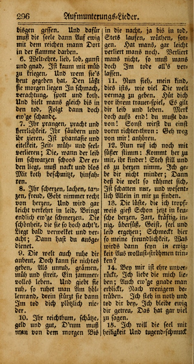 Unpartheyisches Gesang-Buch: enhaltend Geistrieche Lieder und Psalmen, zum allgemeinen Gebrauch des wahren Gottesdienstes (4th verb. Aufl., mit einem Anhang) page 376