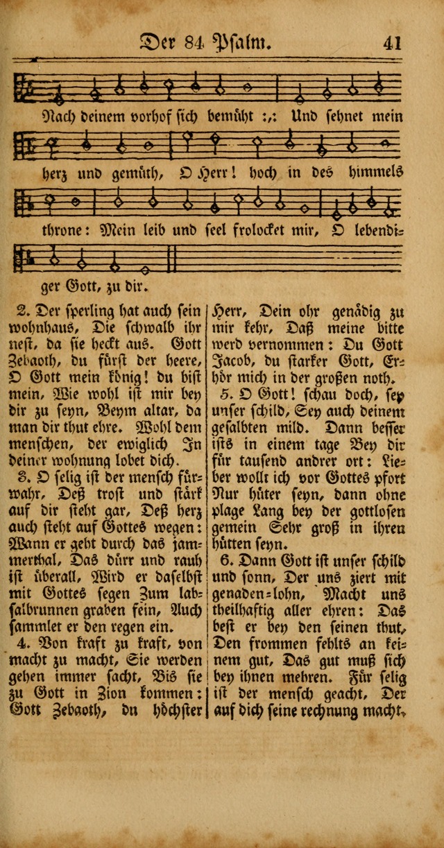 Unpartheyisches Gesang-Buch: enhaltend Geistrieche Lieder und Psalmen, zum allgemeinen Gebrauch des wahren Gottesdienstes (4th verb. Aufl., mit einem Anhang) page 41