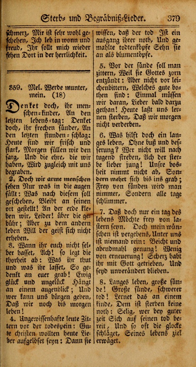 Unpartheyisches Gesang-Buch: enhaltend Geistrieche Lieder und Psalmen, zum allgemeinen Gebrauch des wahren Gottesdienstes (4th verb. Aufl., mit einem Anhang) page 459