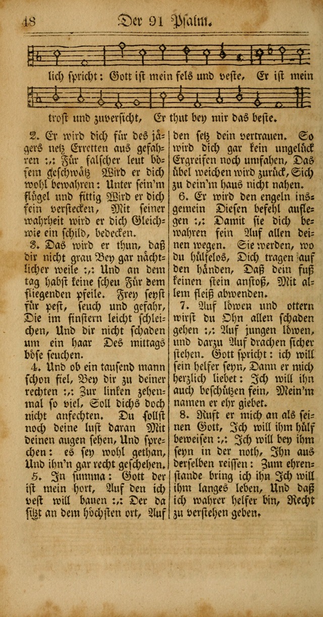 Unpartheyisches Gesang-Buch: enhaltend Geistrieche Lieder und Psalmen, zum allgemeinen Gebrauch des wahren Gottesdienstes (4th verb. Aufl., mit einem Anhang) page 48