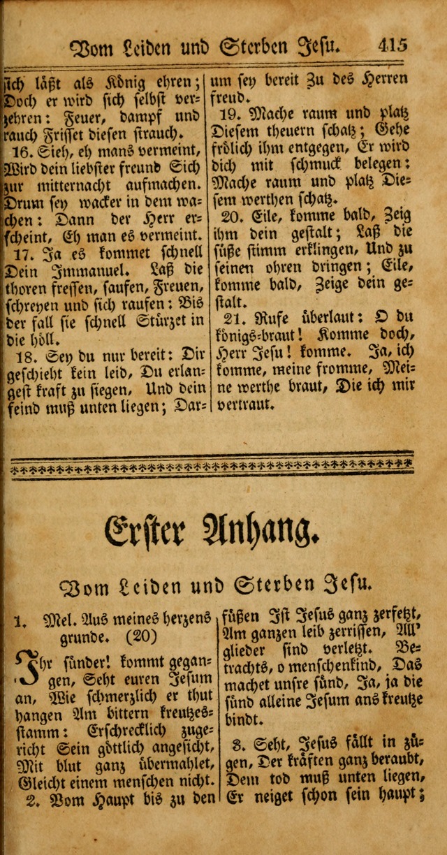 Unpartheyisches Gesang-Buch: enhaltend Geistrieche Lieder und Psalmen, zum allgemeinen Gebrauch des wahren Gottesdienstes (4th verb. Aufl., mit einem Anhang) page 495