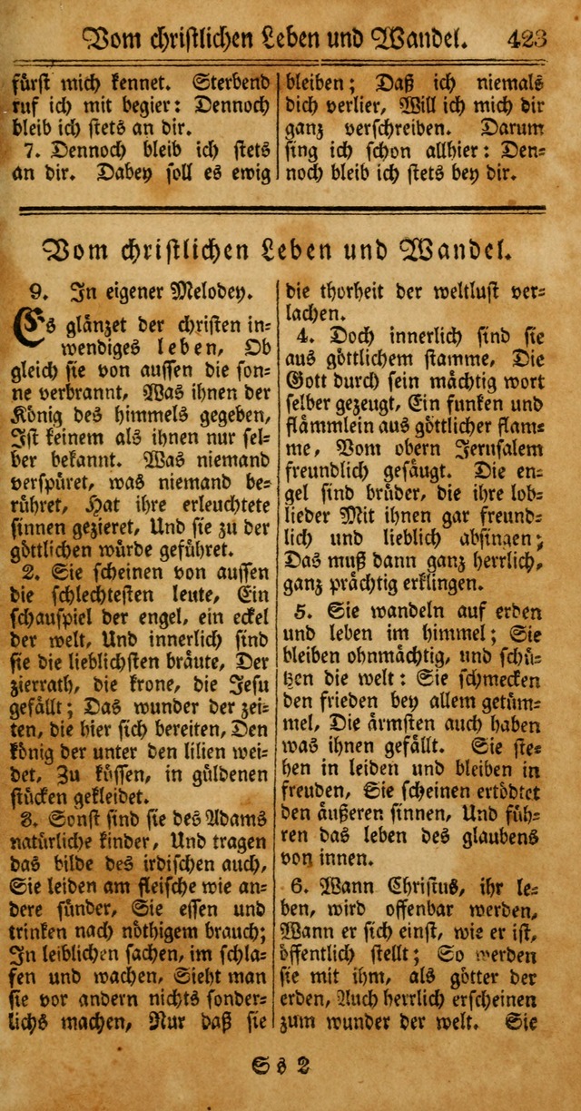 Unpartheyisches Gesang-Buch: enhaltend Geistrieche Lieder und Psalmen, zum allgemeinen Gebrauch des wahren Gottesdienstes (4th verb. Aufl., mit einem Anhang) page 503