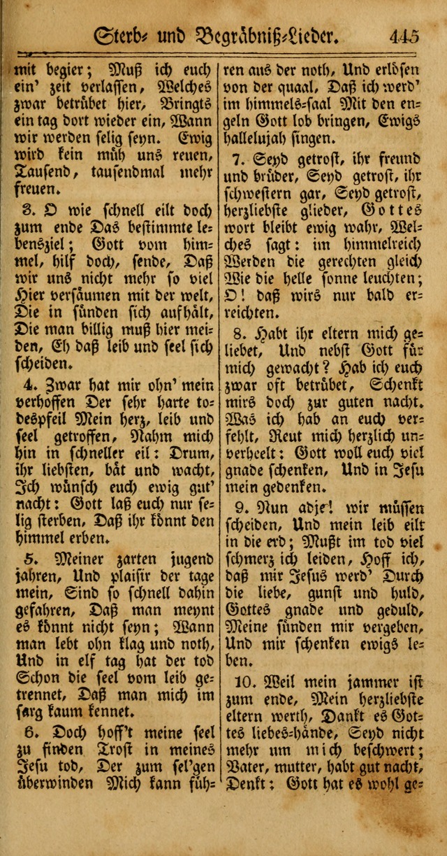 Unpartheyisches Gesang-Buch: enhaltend Geistrieche Lieder und Psalmen, zum allgemeinen Gebrauch des wahren Gottesdienstes (4th verb. Aufl., mit einem Anhang) page 525