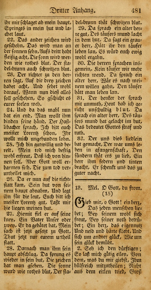 Unpartheyisches Gesang-Buch: enhaltend Geistrieche Lieder und Psalmen, zum allgemeinen Gebrauch des wahren Gottesdienstes (4th verb. Aufl., mit einem Anhang) page 561