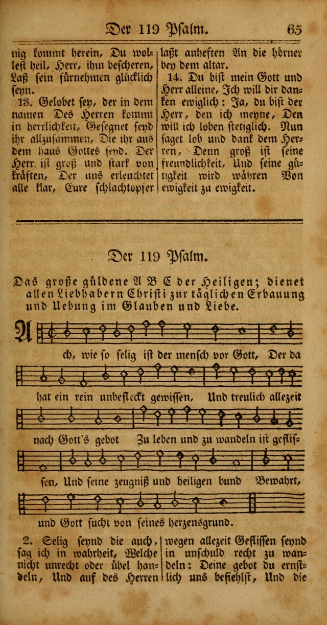 Unpartheyisches Gesang-Buch: enhaltend Geistrieche Lieder und Psalmen, zum allgemeinen Gebrauch des wahren Gottesdienstes (4th verb. Aufl., mit einem Anhang) page 65