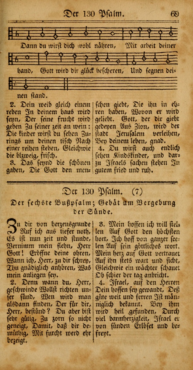 Unpartheyisches Gesang-Buch: enhaltend Geistrieche Lieder und Psalmen, zum allgemeinen Gebrauch des wahren Gottesdienstes (4th verb. Aufl., mit einem Anhang) page 69