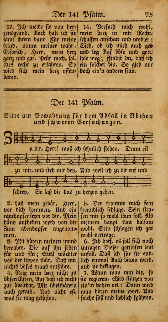 Unpartheyisches Gesang-Buch: enhaltend Geistrieche Lieder und Psalmen, zum allgemeinen Gebrauch des wahren Gottesdienstes (4th verb. Aufl., mit einem Anhang) page 75