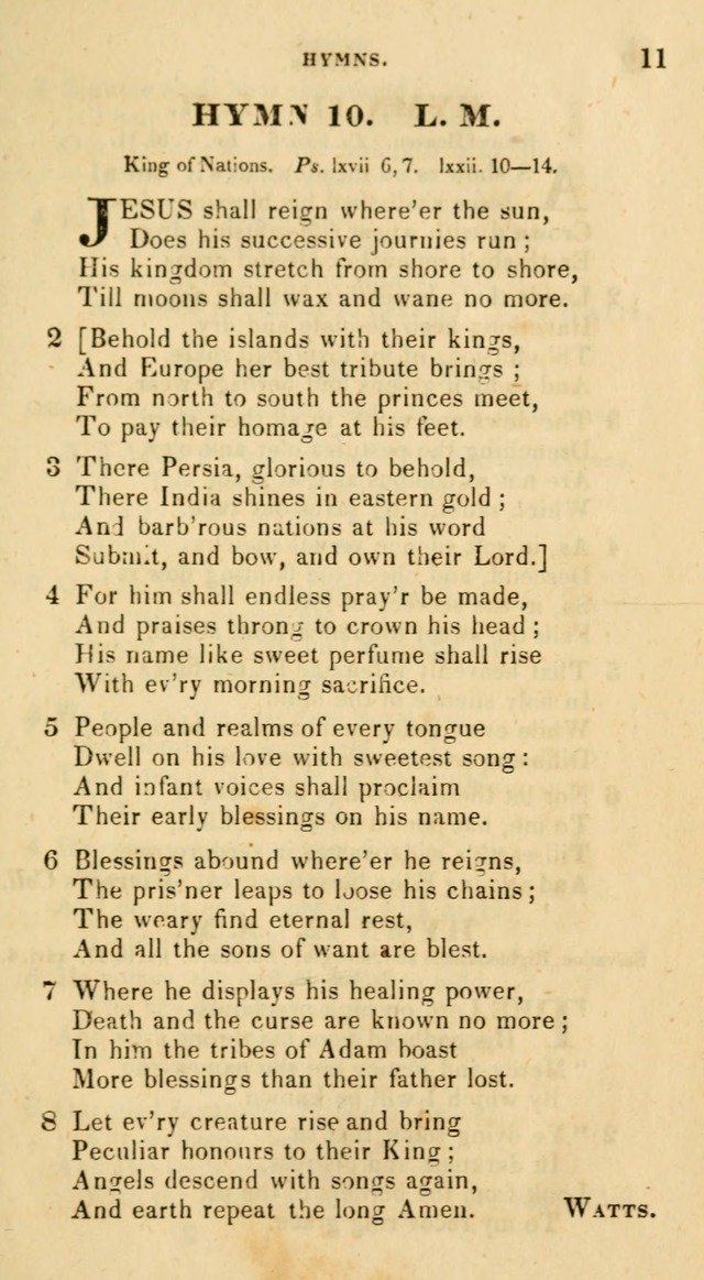 The Universalist Hymn-Book: a new collection of psalms and hymns, for the use of Universalist Societies (Stereotype ed.) page 11