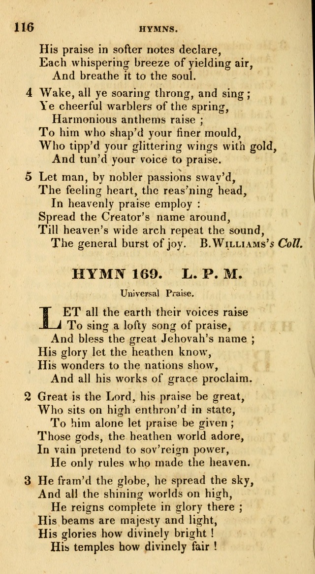 The Universalist Hymn-Book: a new collection of psalms and hymns, for the use of Universalist Societies (Stereotype ed.) page 116