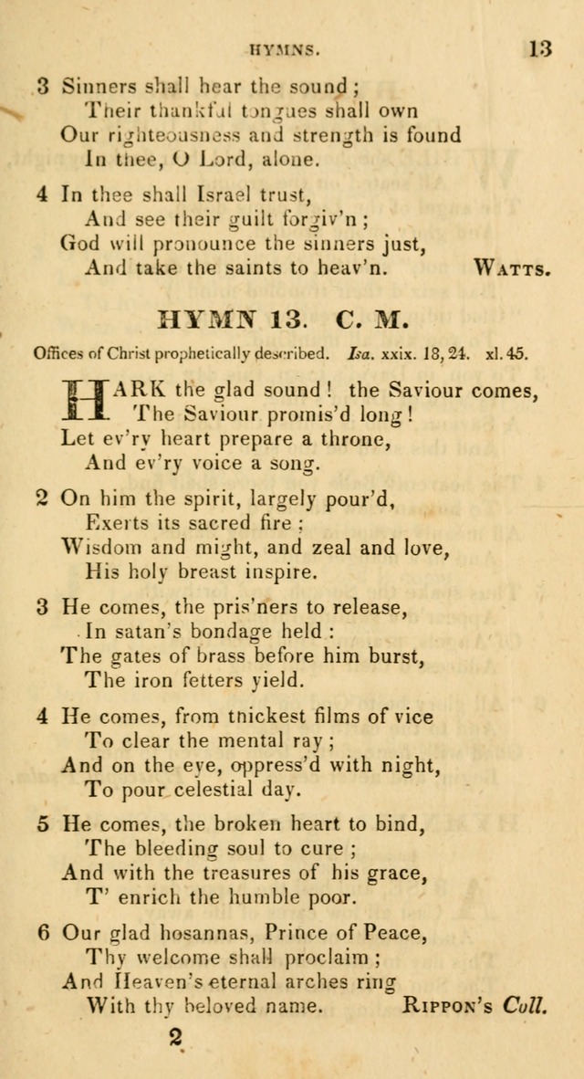 The Universalist Hymn-Book: a new collection of psalms and hymns, for the use of Universalist Societies (Stereotype ed.) page 13