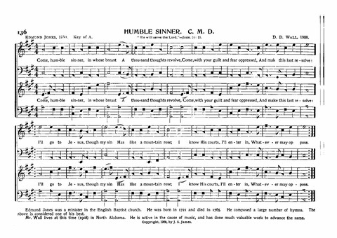 Union Harp and History of Songs: with sketch of the authors of tunes and hymns page 136