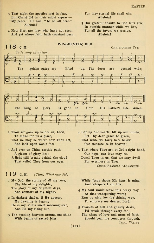 University Hymns: with tunes arranged for men