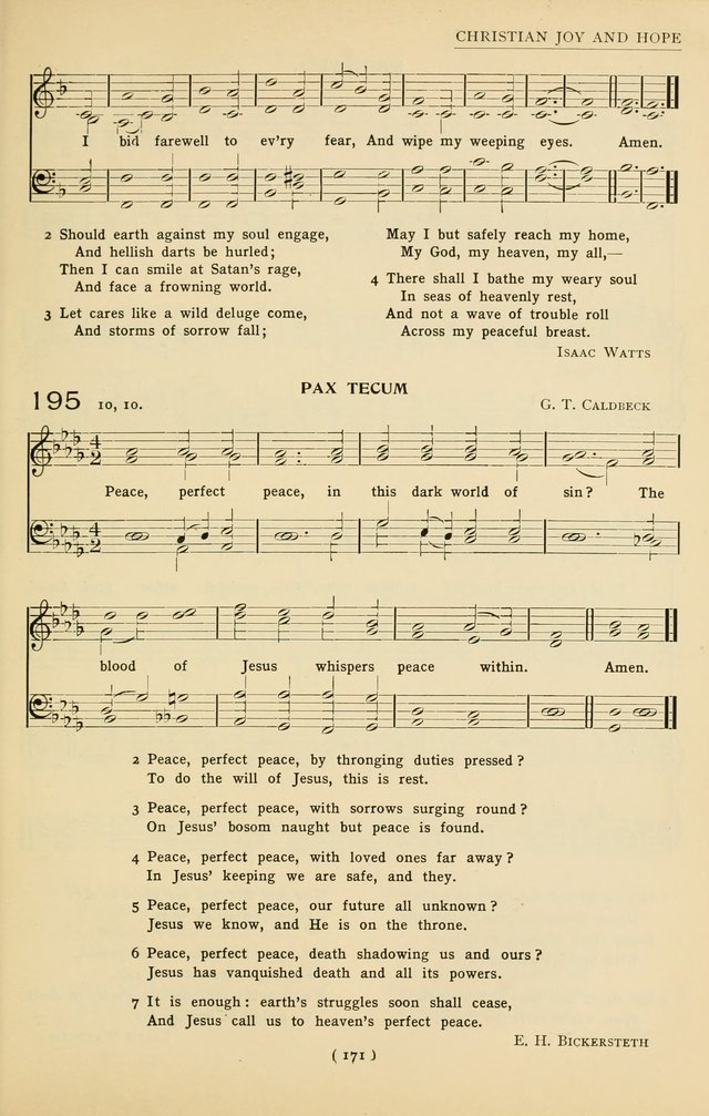 University Hymns: with tunes arranged for men