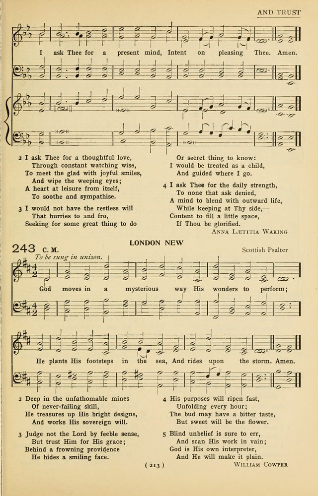 University Hymns: with tunes arranged for men