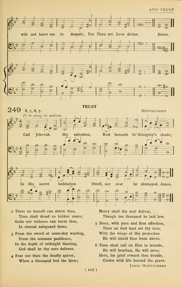 University Hymns: with tunes arranged for men