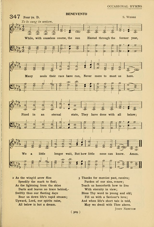 University Hymns: with tunes arranged for men