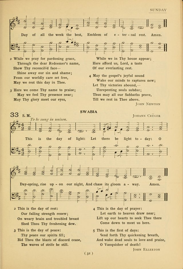 University Hymns: with tunes arranged for men