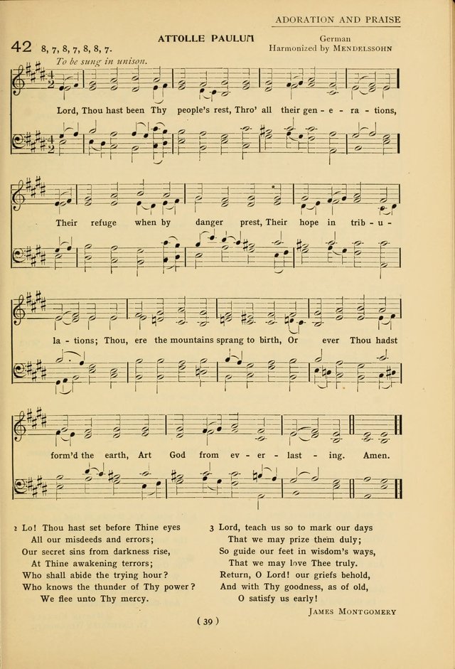 University Hymns: with tunes arranged for men