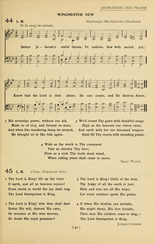 University Hymns: with tunes arranged for men