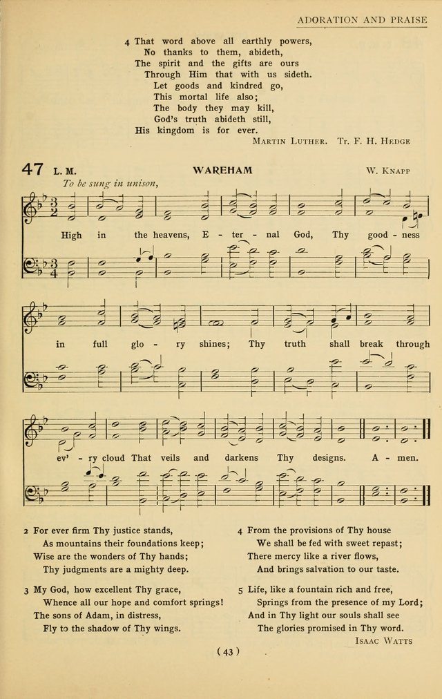 University Hymns: with tunes arranged for men