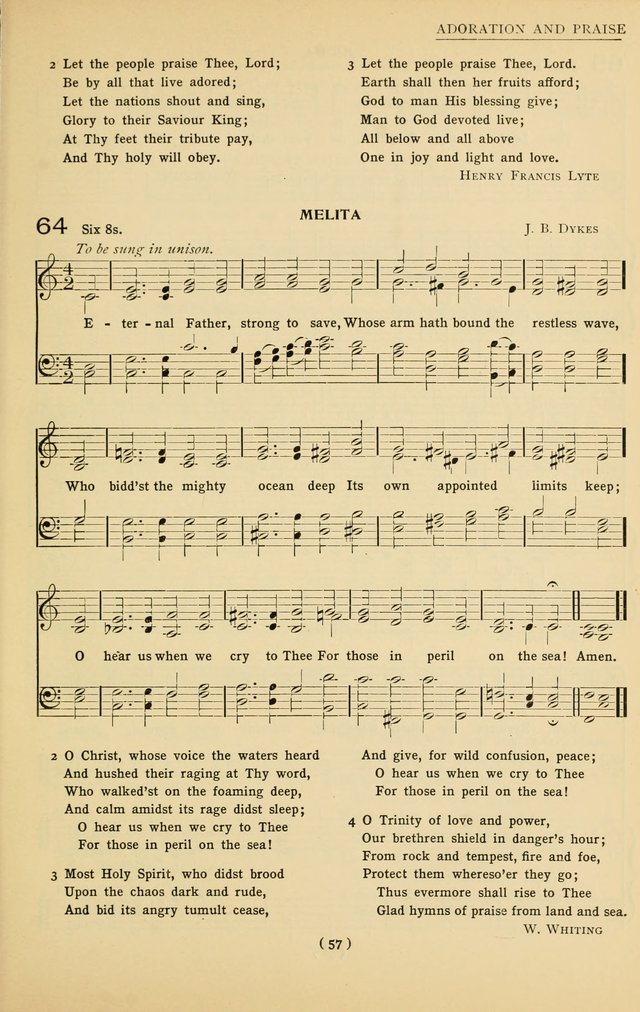 University Hymns: with tunes arranged for men