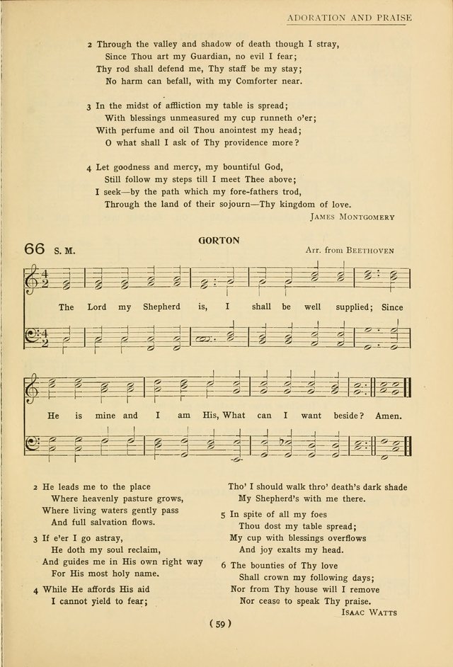 University Hymns: with tunes arranged for men