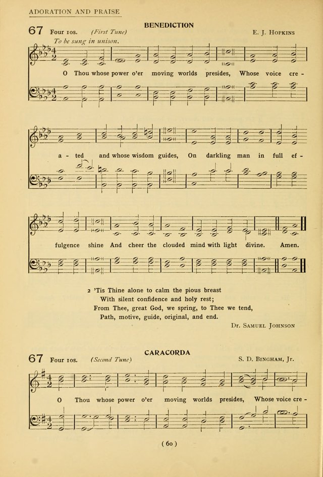 University Hymns: with tunes arranged for men